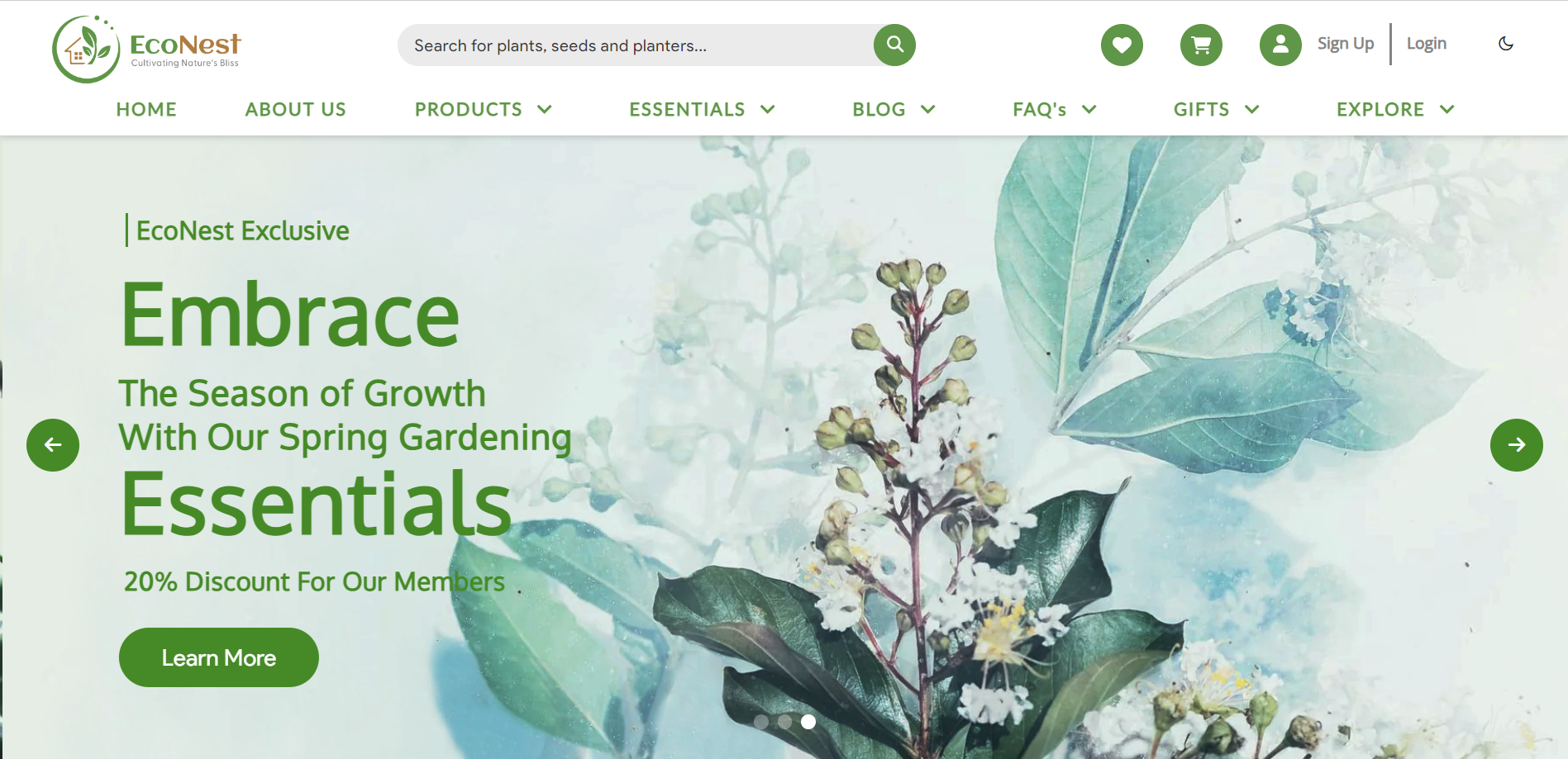 Indoor plantation website preview image